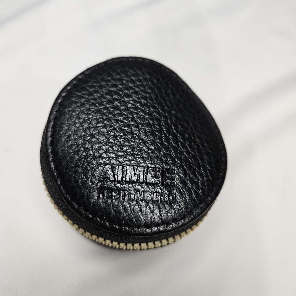 Aimee Kestenberg Stockholm Circle Zip Around Black Leather Coin Purse.
